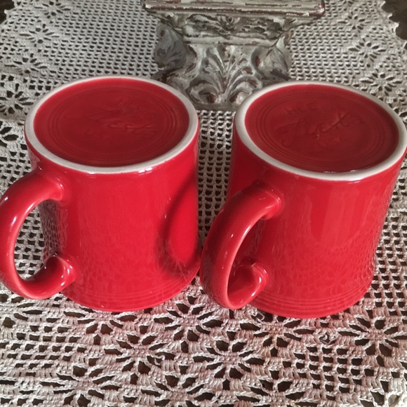 Set of 2 Fiesta Dinnerware Java Coffee Mugs Scarlet Red 12-Oz - Picture 3 of 8
